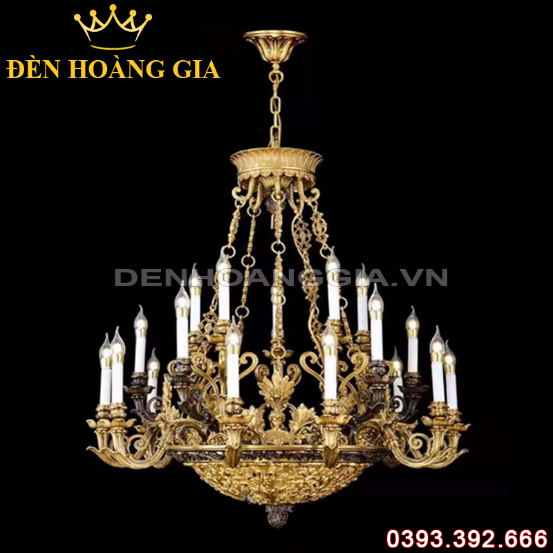 Đèn led chùm Đồng Châu Âu Rolux-DCDCAVT18066 20 Tay