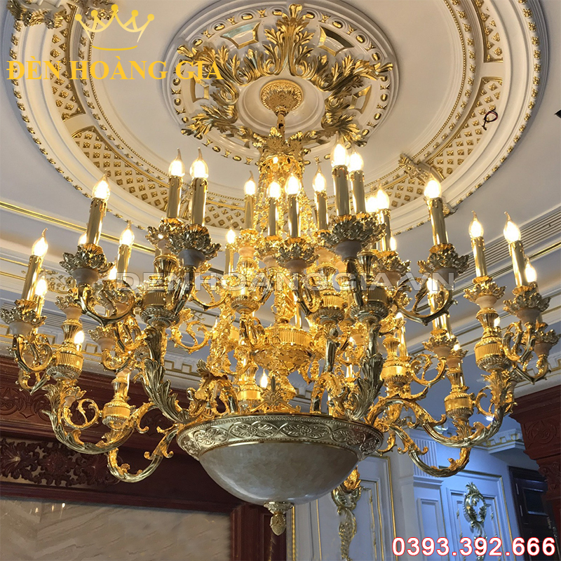 Đèn led chùm Đồng Châu Âu Rolux-DCDCAVT18070 48 Tay