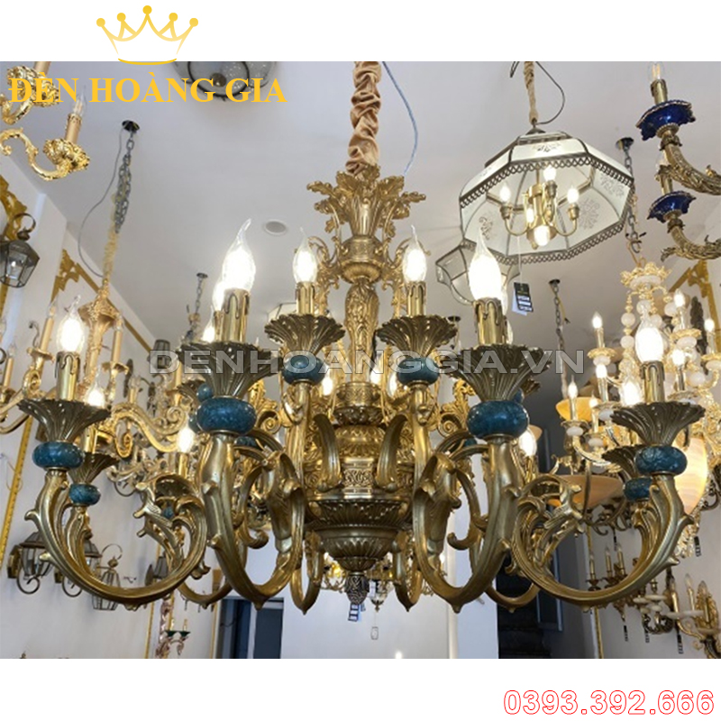 Đèn led chùm Đồng Châu Âu Rolux-DCDCAVT18085 20 Tay