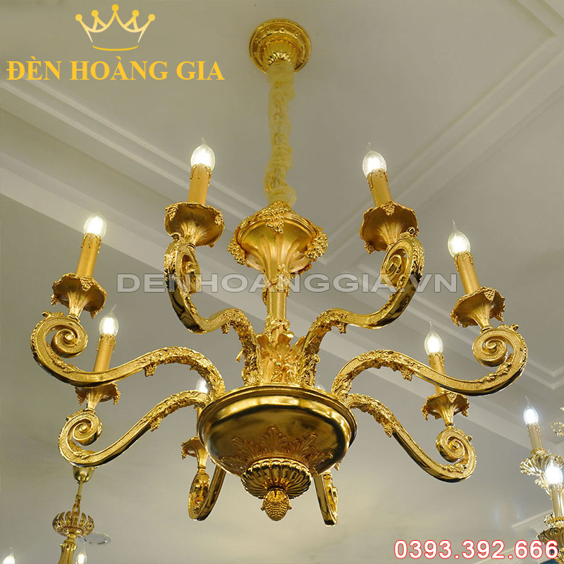 Đèn led chùm Đồng Châu Âu Rolux-DCDCAVT18222 8 Tay