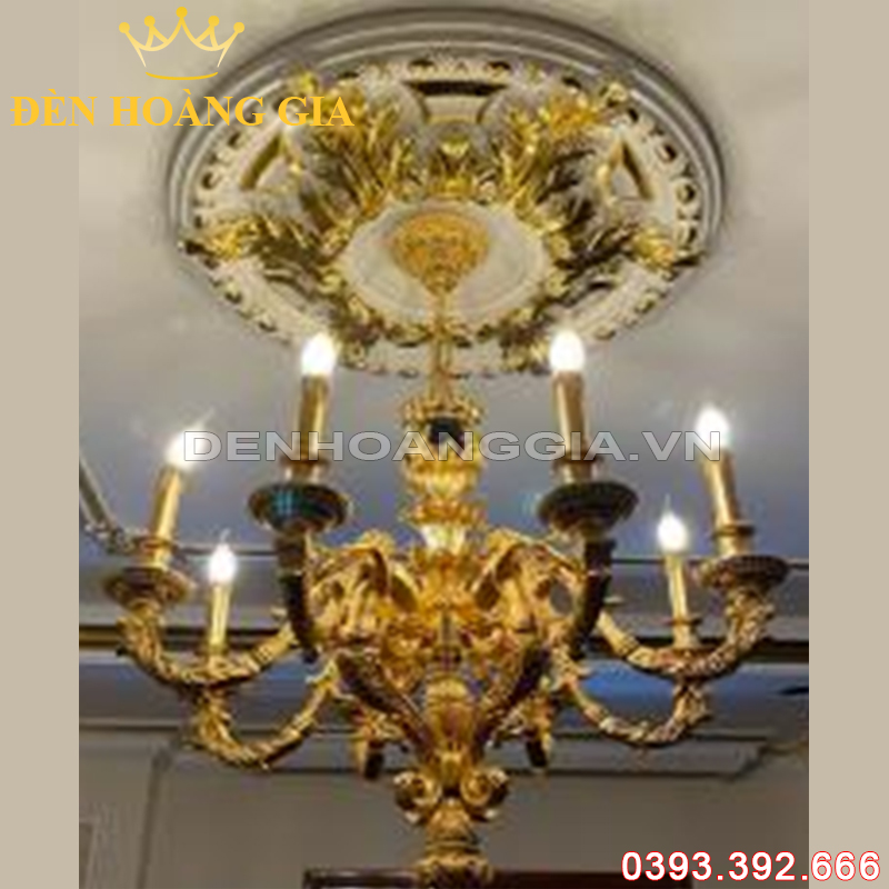 Đèn led chùm Đồng Châu Âu Rolux-DCDCAVT18225 8 Tay