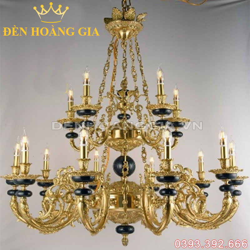 Đèn led chùm Đồng Rolux-DCD1086 15 Tay