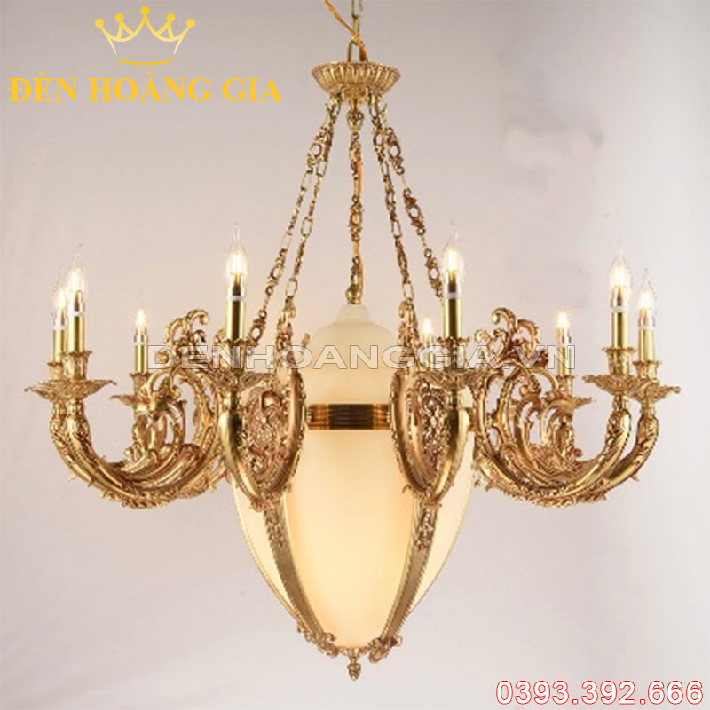 Đèn led chùm Đồng Rolux-DCD1087 10 Tay