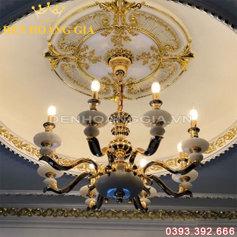 Đèn led chùm Đồng Rolux-DCD1163 8 Tay