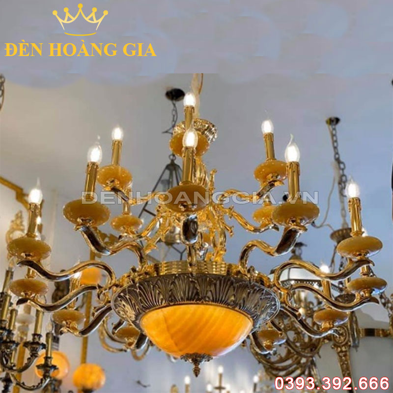 Đèn led chùm Đồng Rolux-DCD1215 18 Tay