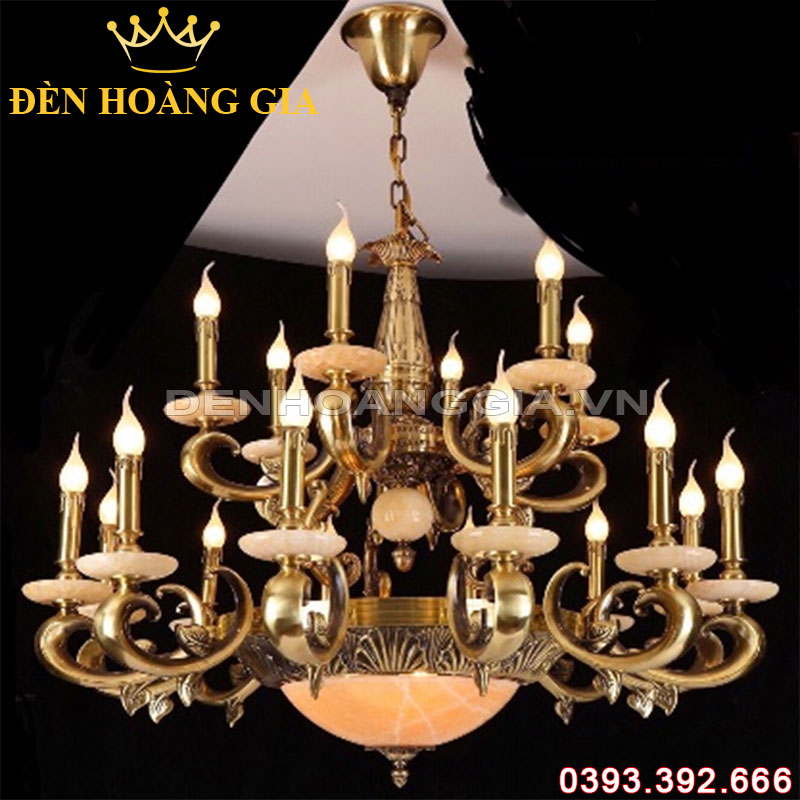 Đèn led chùm Đồng Rolux-DCD1219 18 Tay