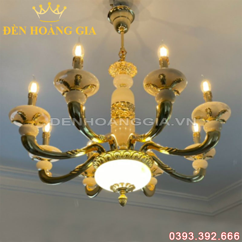 Đèn led chùm Đồng Rolux-DCD1235 8 Tay