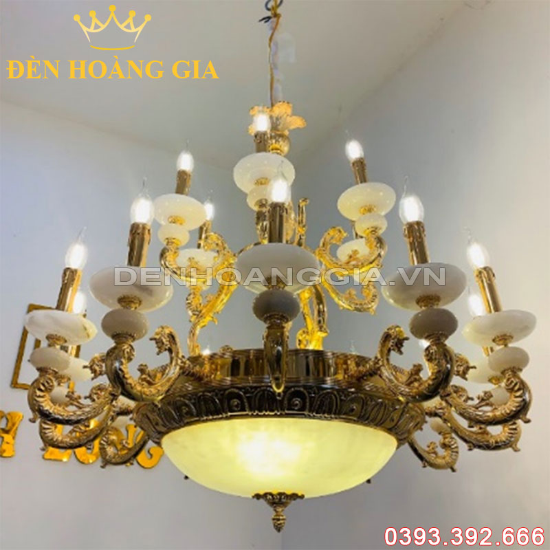 Đèn led chùm Đồng Rolux-DCD1239 18 Tay