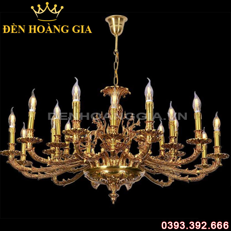 Đèn led chùm Đồng Rolux-DCD1240 24 Tay