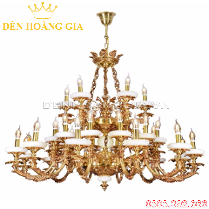 Đèn led chùm Đồng Rolux-DCD1241 30 Tay (mạ Vàng 24K)