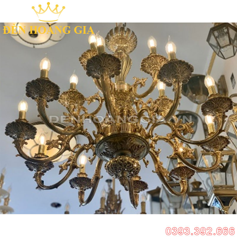 Đèn led chùm Đồng Rolux-DCD1251 15 Tay