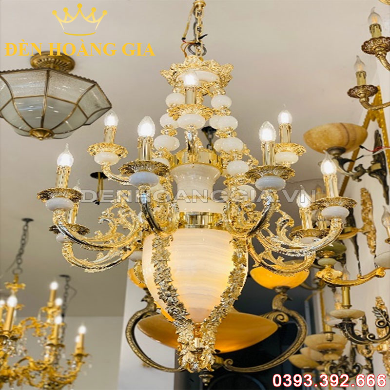 Đèn led chùm Đồng Rolux-DCD1252 12 Tay