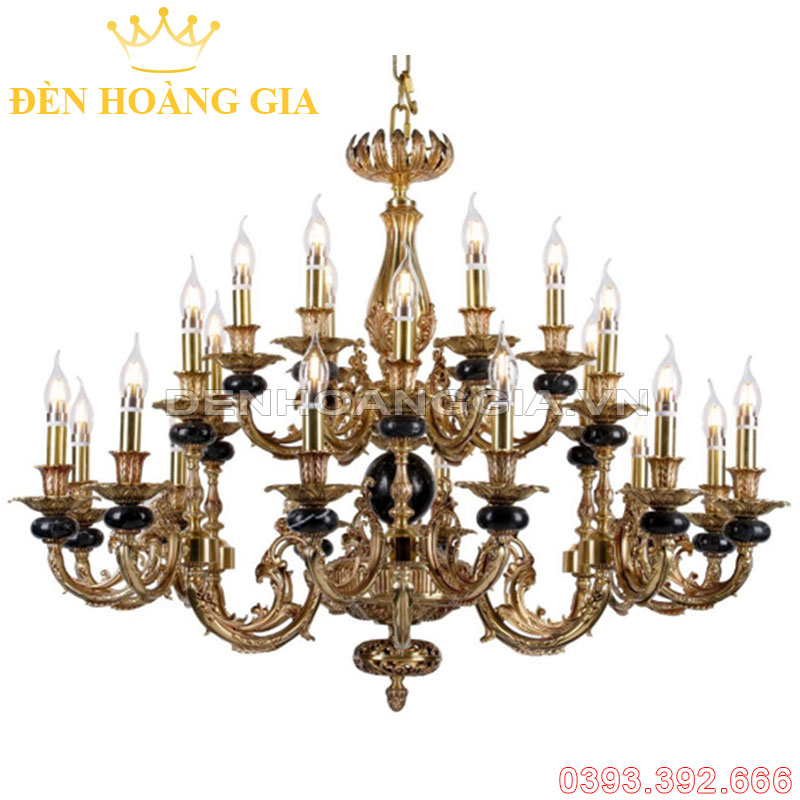 Đèn led chùm Đồng Rolux-DCD1253 24 Tay