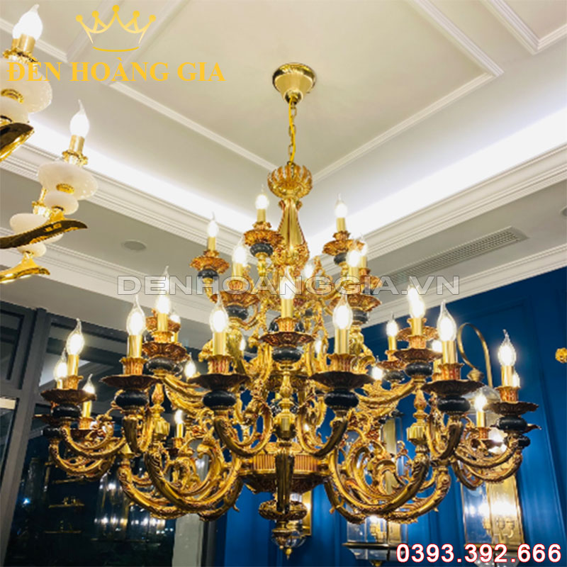 Đèn led chùm Đồng Rolux-DCD1253 38 Tay