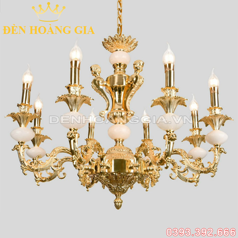 Đèn led chùm Đồng Rolux-DCD1258 8 Tay