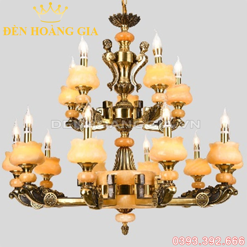 Đèn led chùm Đồng Rolux-DCD1259 15 Tay