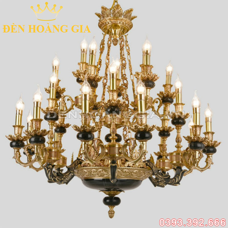 Đèn led chùm Đồng Rolux-DCD1271 27 Tay