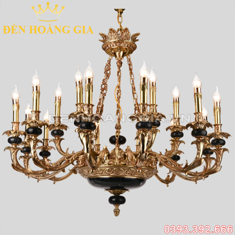 Đèn led chùm Đồng Rolux-DCD1272 18 Tay