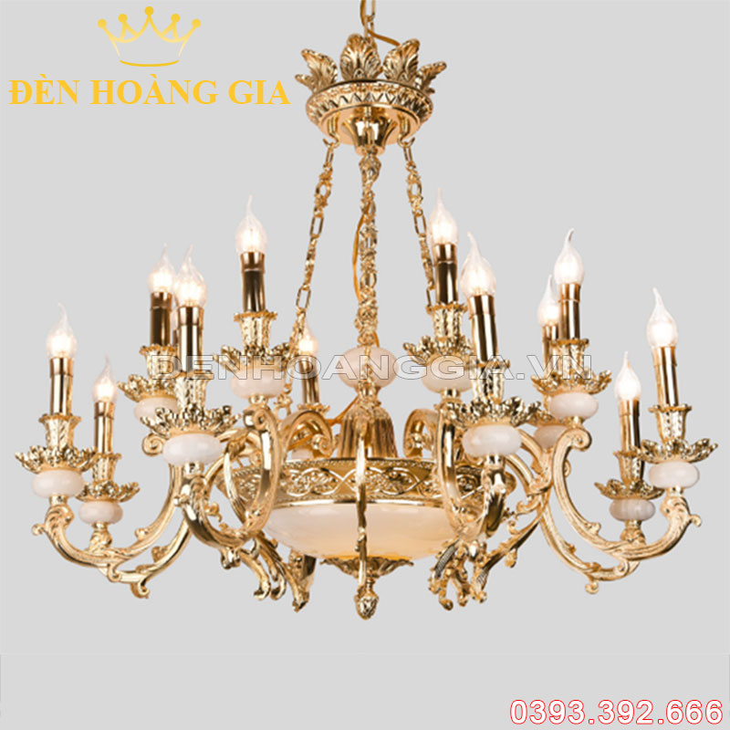 Đèn led chùm Đồng Rolux-DCD1273 16 Tay