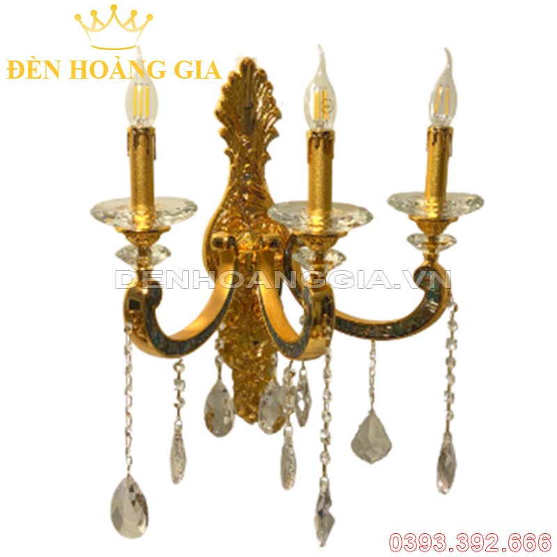 Đèn led tường nến Đồng Rolux-DTNDVT16888/3W