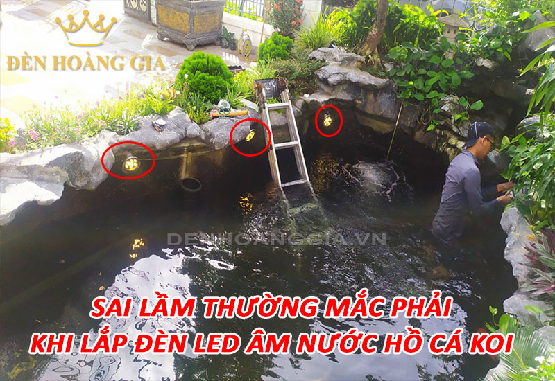 Sai lầm khi lắp đèn led âm nước hồ cá Koi