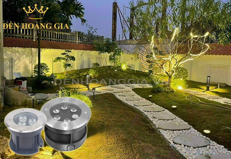 Sử dụng đèn led âm đất hình tròn chiếu sáng lối đi