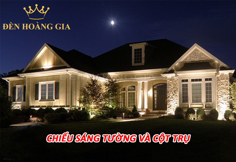 Ứng dụng chiếu sáng tường và cột trụ ngoài trời