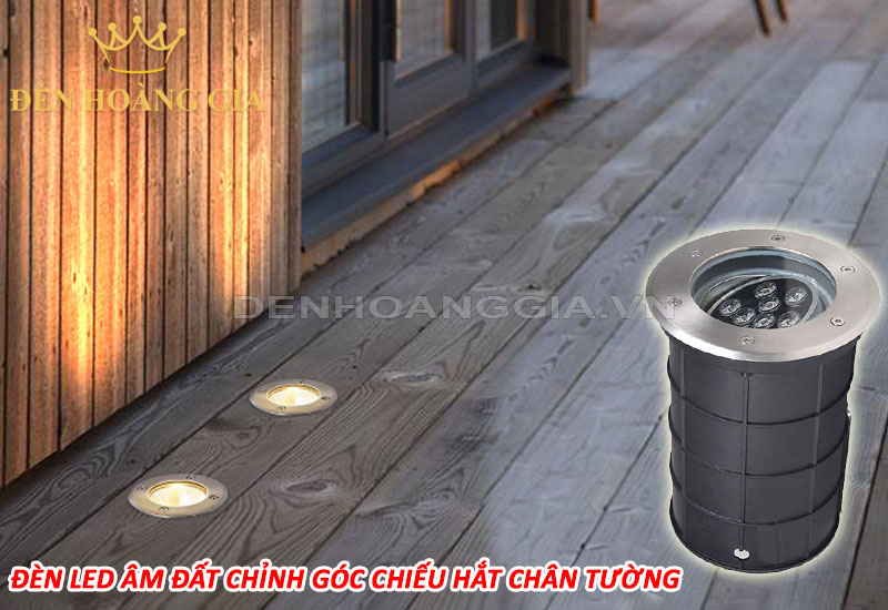 Đèn led âm đất chỉnh góc chiếu hắt chân tường