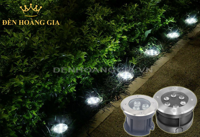 Đèn led âm đất lắp chiếu sáng cây trồng làm đường viền