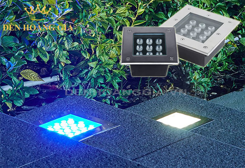 Đèn led âm đất hình vuông lắp bậc cầu thang