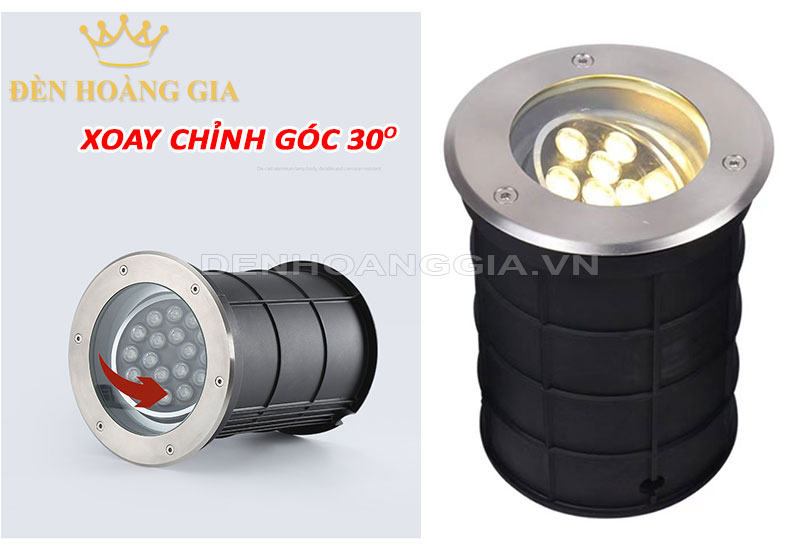 Đèn led âm đất xoay chỉnh góc 30 độ