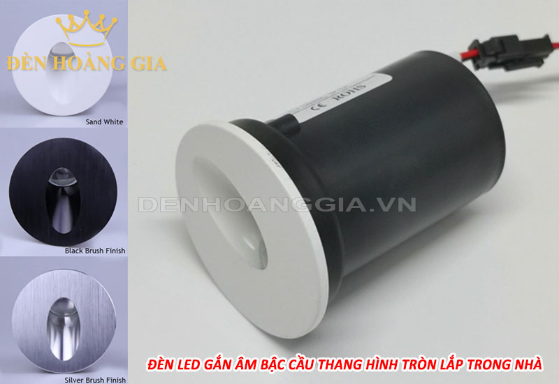 Đèn led âm bậc cầu thang hình tròn trong nhà