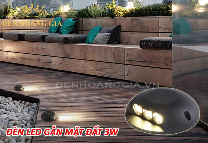 Ứng dụng lắp đèn led gắn mặt đất 3w cho sàn gỗ