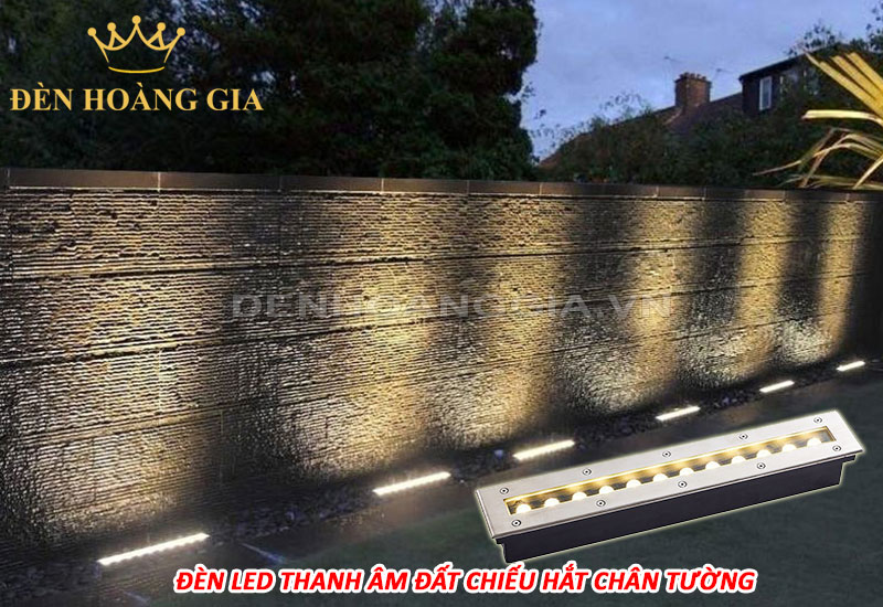 Đèn led thanh âm đất chiếu hắt chân tường