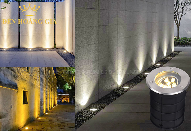 Ứng dụng đèn led âm đất chiếu hắt tường ngoài trời