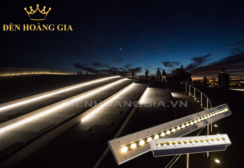 Ứng dụng lắp đèn led thanh âm đất chiếu sáng bậc cầu thang