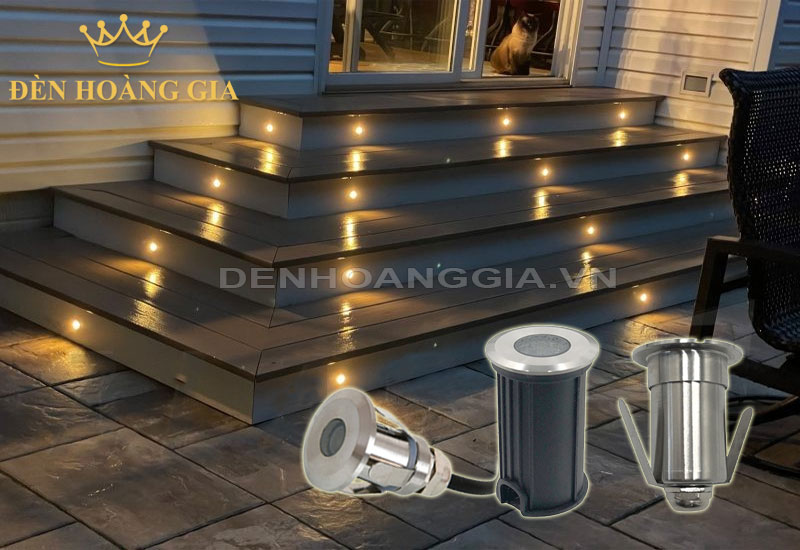 Sử dụng đèn âm đất mini chiếu sáng bậc cầu thang