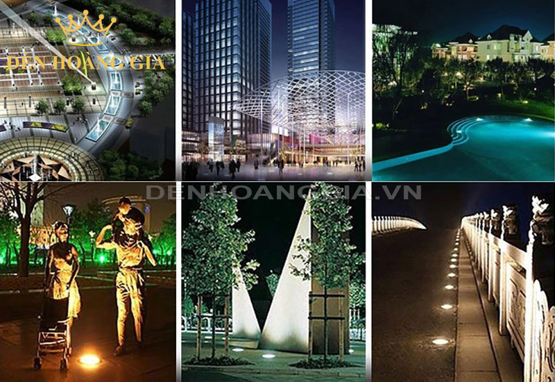 lắp đèn led âm đất cho ứng dụng công viên, đường phố