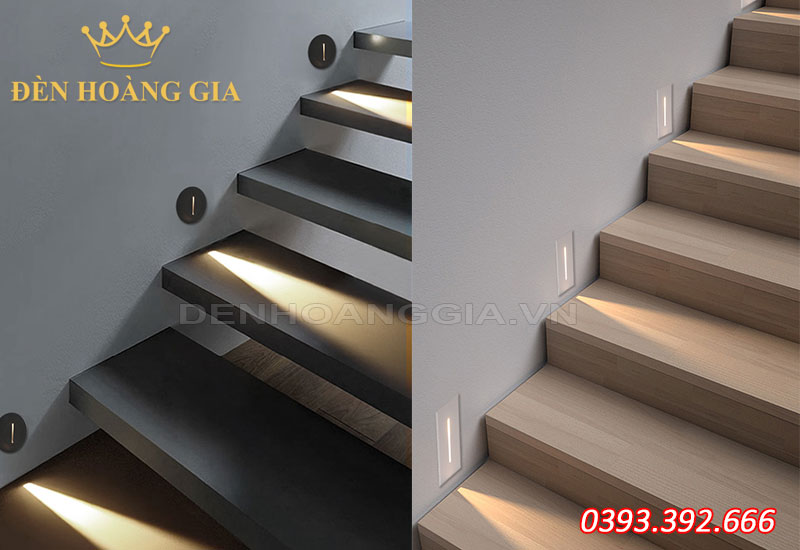 Công trình lắp đèn rọi bậc cầu thang dạng chiếu tia chùm góc nhỏ