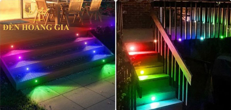 Đèn led âm đất lắp âm bậc cầu thang đa dạng màu sắc ánh sáng