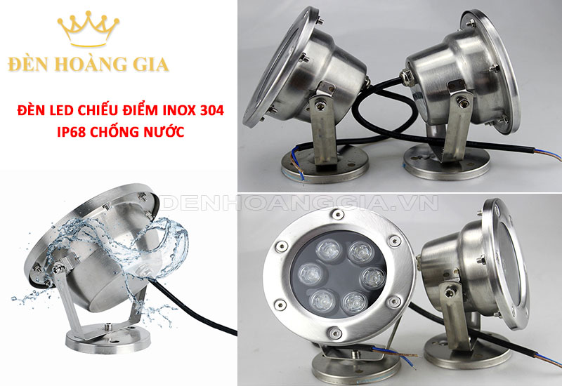 Đèn LED chiếu điểm Inox 304, IP68 chống nước