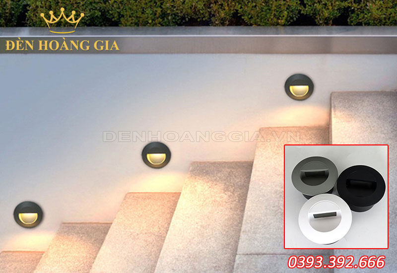 Ứng dụng lắp đèn rọi bậc cầu thang hình tròn có góc chiếu rộng