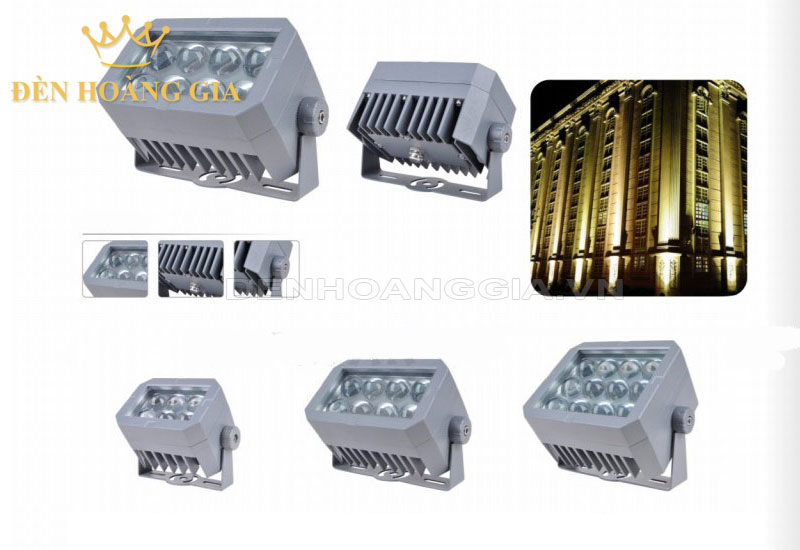 Các loại đèn led rọi cột hình vuông xám xanh