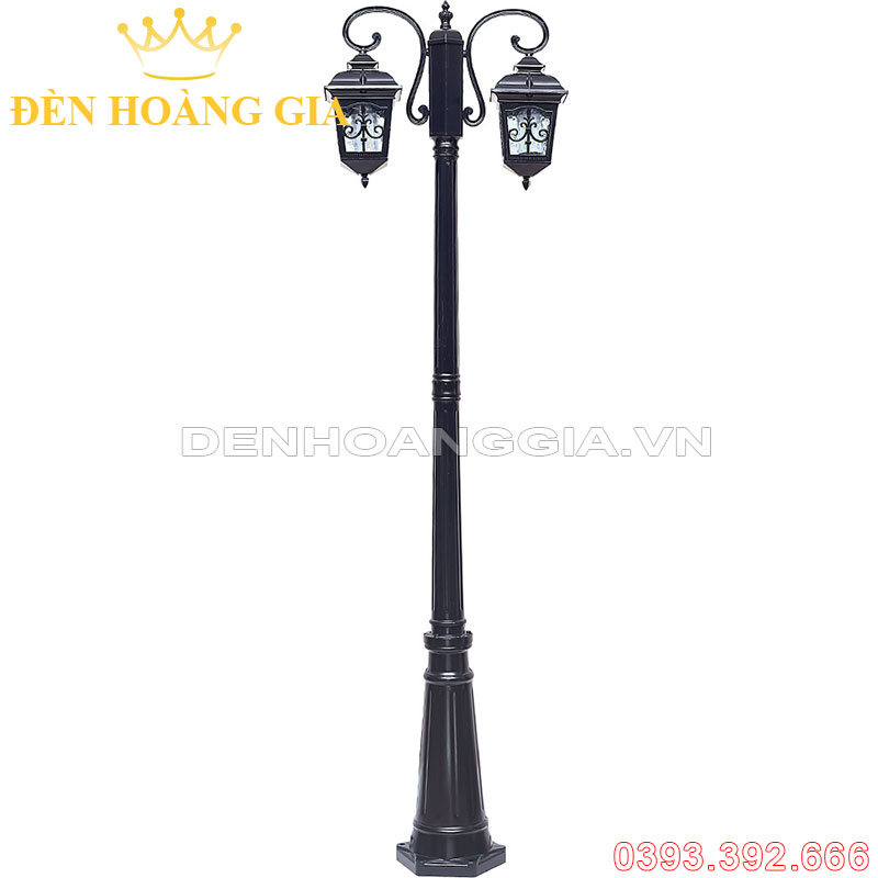 Đèn led trụ sân vườn cao 2 bóng Rolux-TSVCD2B04