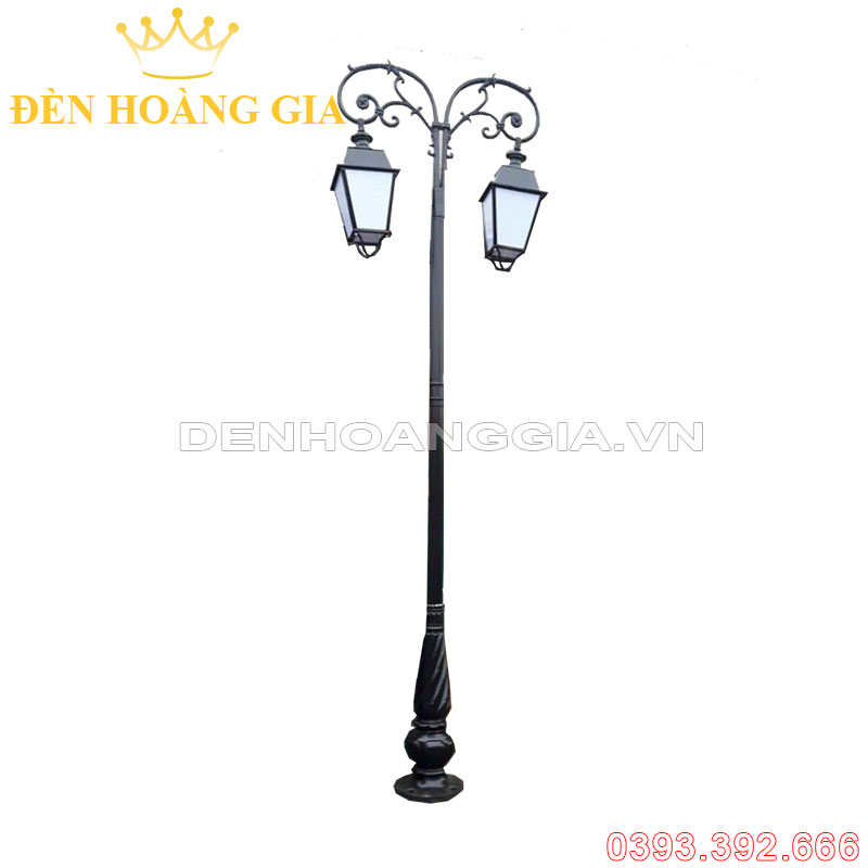 Đèn led trụ sân vườn cao 2 bóng Rolux-TSVCD2B11