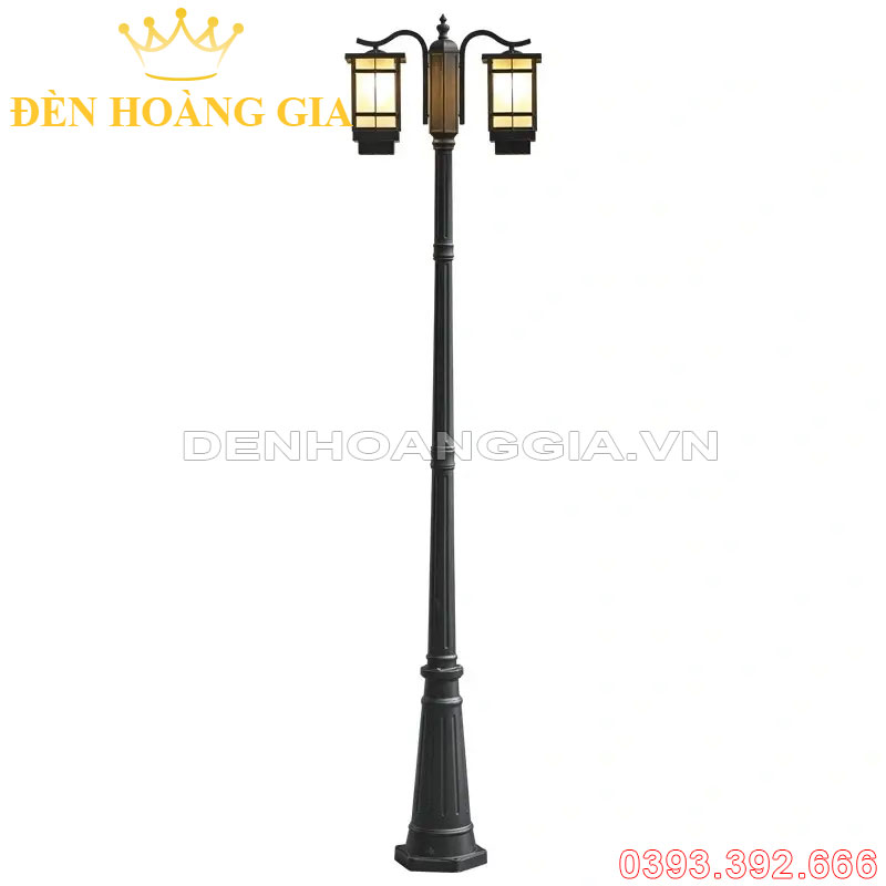 Đèn led trụ sân vườn cao 2 bóng Rolux-TSVCD2B14