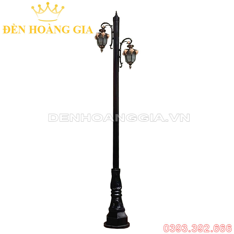 Đèn led trụ sân vườn cao 2 bóng Rolux-TSVCD2B19