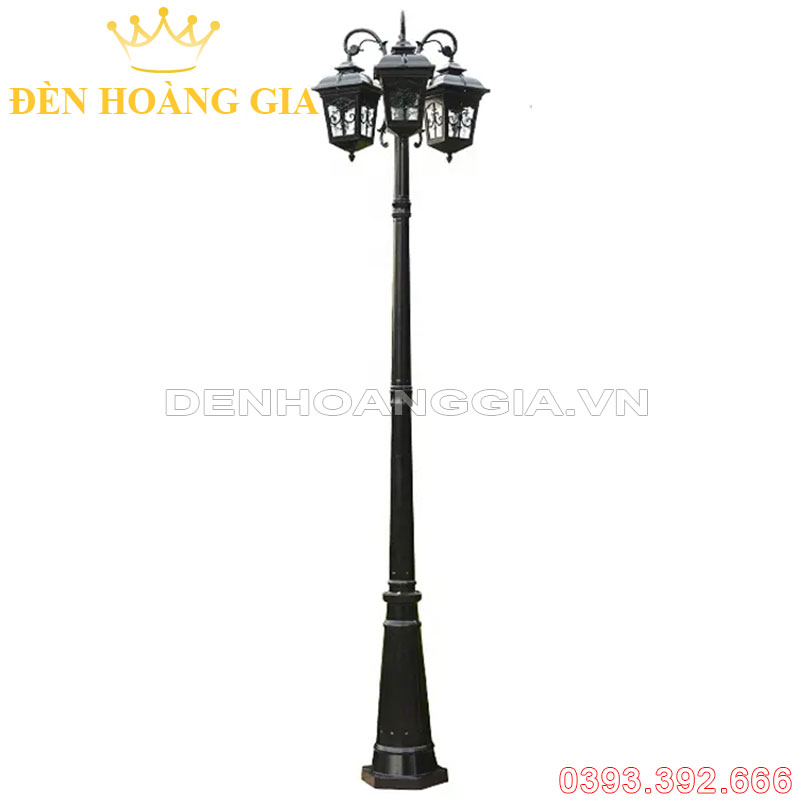 Đèn led trụ sân vườn cao 3 bóng Rolux-TSVCD3B01