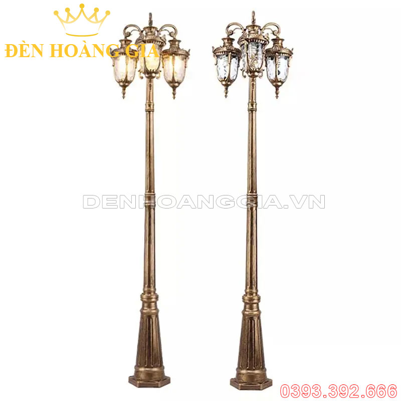 Đèn led trụ sân vườn cap 3 bóng Rolux-TSVCD3B05