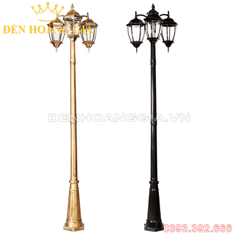 Đèn led trụ sân vườn cao 3 bóng Rolux-TSVCD3B14